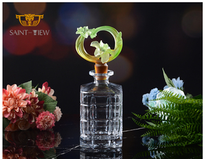 Decantador de Perfume de Cristal Bohemia de Lujo, Hecho a Mano, con Tapones de Flores, 750 ml - Product Image 5