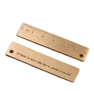 6cm Copper Ruler GOOD LUCK Brass Keychain Pendant Personalized Keyring Gift