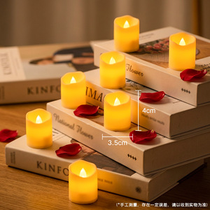 Flameless Plastic <b>Battery</b> Operated Rechargeable <b>LED</b> Votive Candle-shape <b>Light</b> Romantic Warm Yellow Flickering Indoor - Product Image 4