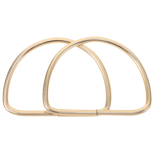 Poignée en métal doré clair, grande, en forme de D – 12 cm de diamètre intérieur, accessoires pour sacs, personnalisable pour sacs fourre-tout haut de gamme - Product Image 1