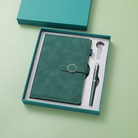 Set de Regalo de Cuaderno de Cuero A5 con Cierre Magnético y Bolígrafo Roller, Set de Regalo Corporativo Premium para Reuniones de Negocios