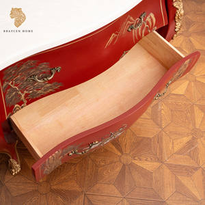 ตู้คอนโซลตู้หินอ่อนด้านข้างสีแดงภาพวาดโบราณเฟอร์นิเจอร์จีน - Product Image 2