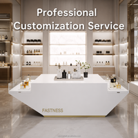 Vitrine de présentation de bijoux de luxe peinte, robuste et verrouillable, avec éclairage LED intégré pour magasin de détail (colliers, bagues)