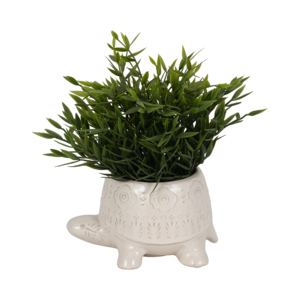 Vaso in ceramica a forma di tartaruga con design testurizzato per piante da interno, vaso decorativo per fiori - Product Image 2