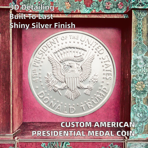 Monete Commemorative Personalizzate 3D Placcate in Argento, Monete Souvenir a Tema Americano, Monete con Logo/Immagine Personalizzata Stampata - Product Image 2