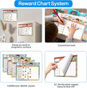 Modern Chore Chart Pad Kids <b>Magnetic</b> Sticker System 2328 Shape Stickers Behavior Reward Chart Paper <b>Material</b> - Product Image 4