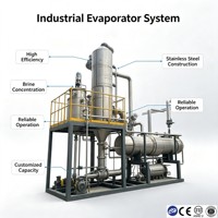 Evaporador de Película Descendente Multiefecto con Pantalla Táctil PLC para la Concentración de Hidrolizado de Péptidos de Proteína de Soya, SS304, Certificado CE ISO