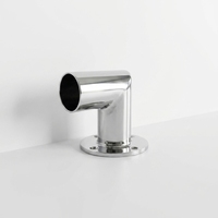 Barre d'appui de sécurité en acier inoxydable robuste sur mesure avec base ronde et connecteur pour balcon, escalier, terrasse
