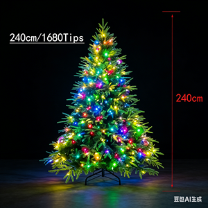 Sapin de Noël artificiel pré-éclairé en PE/PVC de 1,2 / 2,4 m, vente en gros personnalisée, haute qualité - Product Image 1