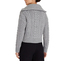 Vente en gros cardigan haut de gamme chaud hiver personnalisé veste courte Tejido cardigan pour dames en grosse laine nylon torsadé pull pour femmes