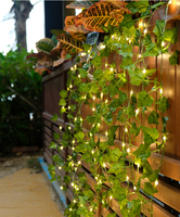 Guirlande lumineuse LED en forme de feuilles de lierre, plante artificielle, alimentée par USB/piles, pour la décoration de la maison, des festivals, des chambres et des balcons