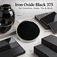 Oxyde de fer noir synthétique industriel 375 en poudre pigmentaire Fe3O4 résistant à la chaleur pour céramique, glaçure, tuiles, briques, usine, en vrac