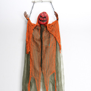 Halloween Electronic Animatronic Glow Sound Large <strong>Scarecrow</strong> Pumpkin Head Novelty Props Indoor and Outdoor Animation <strong>Decoration</strong> - Product Image 1
