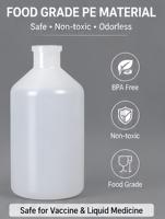 Envases de Plástico PE de 250 ml para Medicamentos y Sueros, Botellas para Soluciones Líquidas, Venta al Por Mayor, OEM, Alta Calidad, Manipulación de Líquidos para el Cuidado de la Salud