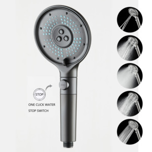 Nuovo prodotto aumento della pressione dell'acqua design a <span class=keywords><strong>risparmio</strong></span> <span class=keywords><strong>idrico</strong></span> regolabile 5 funzioni Spa palmare soffione con 5 impostazioni - Product Image 2