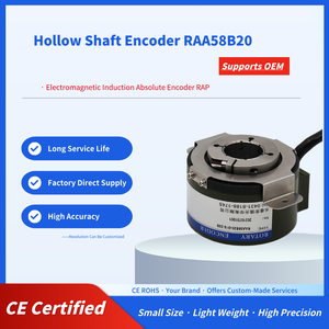 ตัวเข้ารหัสโฟโตอิเล็กทริกแบบเพลากลวง RAA58B จากโรงงานที่มีประสบการณ์ 19 ปี, 13/12 บิต, RS485/SSI/CANopen, เส้นผ่านศูนย์กลางภายนอก 58 มม., รูใน 20 มม., 3000 รอบต่อนาที, IP54 - Product Image 1