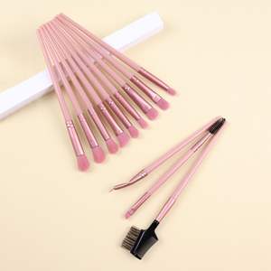 プロモーション低価格プロフェッショナル美容ツール12個ブランチメイクブラシプラスチックハンドルアルミチューブナイロン - Product Image 6