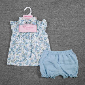 Set di Abbigliamento per Neonata 0-3 <span class=keywords><strong>Mesi</strong></span>, Magliette Stampate Carine e Pantaloncini Estivi Traspiranti in Cotone e Lino, Set 3 Pezzi - Product Image 4