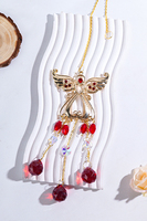 Lustre suspendu en cristal blanc avec design de fleur prismatique arc-en-ciel