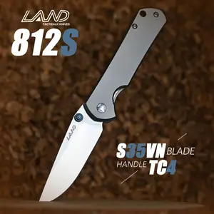 LAND 812S S35VN lama TC4 manico cuscinetto a sfera tasca coltello pieghevole campeggio all'aperto sopravvivenza Jackknife EDC coltelli