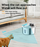 Fontaine à eau pour animaux de compagnie sans fil intelligente 3,2 L à bas prix, portable, en acier inoxydable, étanche, pour chat d'intérieur, pompe sans fil