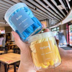 Cinta de goma elástica coreana para niños y adultos, toalla colorida sin costuras, anilla para el pelo, nueva versión de 50/caja - Product Image 4