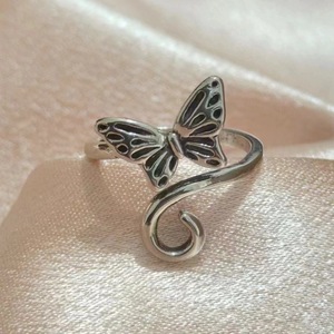 Anillo de ganchillo para tejer, guía de hilo metálica abierta para dedos, anillos de ganchillo ajustables, soportes para dedales de tejer trenzados - Product Image 3