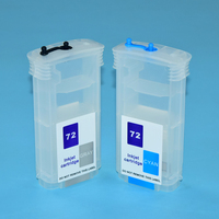 Cartucho de Tinta Recargable BOMA de 130 ml y 6 Colores para Plotters HP Designjet T610, T770, T790, T795, T2300, T1300, Compatible con HP72 con Chip ARC