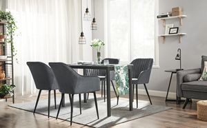 Nordic Modern Customized Color Fabric <b>Velvet</b> <b>Dining</b> Room <b>Chairs</b> with Arms Metal Legs Adjustable for Hotel Restaurant Kitchen Use - Product Image 5