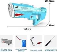 Pistolet à eau électrique Shark, grande capacité 550 ml, portée de 10 à 12 m, étanche, jouet de combat d'été pour la plage, pour enfants et adultes
