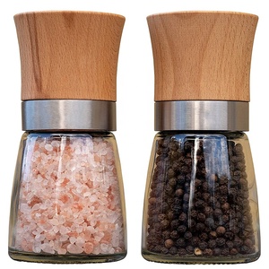 Offre Spéciale de cuisine blanc réglable Shaker moulins à verre en bois bambou moulin à sel et poivre en vrac ensemble avec joint - Product Image 5