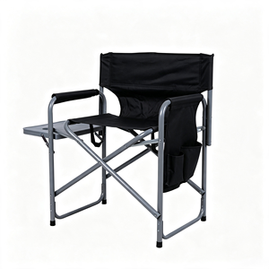 Chaise de camping pliable avec table latérale et poches de rangement, chaise d'extérieur robuste et portable pour le camping, le pique-nique et la pêche - Product Image 4