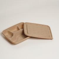 Boîtes alimentaires jetables écologiques biodégradables en coque de riz 1000ML sans PFAS, compatibles micro-ondes et réfrigérateur, pour plats à emporter