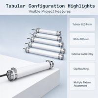 Luminaire LED tubulaire SHIZI anti-intempéries avec diffuseur blanc, embout métallique et fixation par clip – Vente en gros industrielle OEM ODM