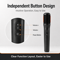 Ensemble de deux microphones sans fil portables, chargement USB-C, longue portée, suppression du bruit, en plastique, pour karaoké à domicile, soirées, scène, KTV