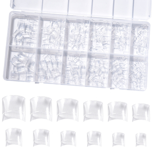 360 Uñas Postizas Cuadradas Gruesas de Media Cobertura Francesa Transparentes de ABS, Puntas de Gel Suave Acrílico para Arte de Uñas - Product Image 1