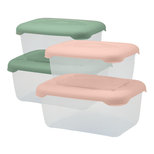 Recipientes Rectangulares Minimalistas Frigobella de PP para Almacenamiento de Alimentos, 1.00L y 1.90L, Herméticos, Apilables, con Tapas de Clip para Cocina - Product Image 1