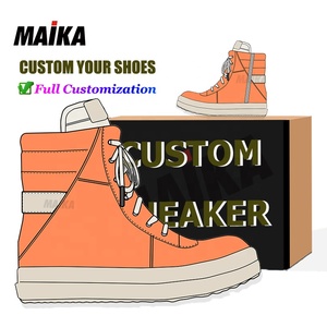 Scarpe alte di Design personalizzato scarpe da uomo in pelle di lusso scarpe alla caviglia Lace Up scarpe da <span class=keywords><strong>donna</strong></span> sportive con Zip stivali pesanti - Product Image 4