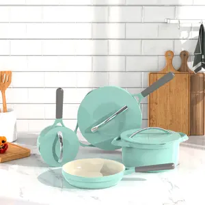 Cookshcon新しいデザイン4個の焦げ付き防止ダイカストアルミニウム台所用品セット調理鍋調理器具セット