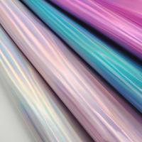 Faux cuir irisé Laser holographique pour la fabrication de sacs et chaussures, vente en gros
