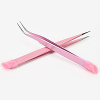 Pince à épiler multifonctionnelle double extrémité en acier inoxydable pour nail art, support de strass, bâton de pression en silicone durable pour la pose des ongles