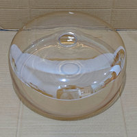 Abat-jour en verre rond plat transparent avec trou supérieur, abat-jour en verre soufflé à la main, boîtier de lampe en verre, vente en gros