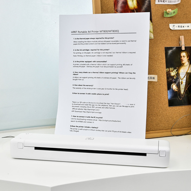 For MT800 MT800Q Mini A4 Thermal Transfer Portable Lightweight 300dpi Wireless Travel for Printer in Stock
