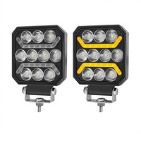 Ensemble de feux de route LED de 4 pouces, 30W, double couleur blanc-jaune, lampe auxiliaire de pare-chocs pour SUV et camion tout-terrain