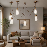 Lustre de salle à manger avec abat-jour en verre, noir et or, LED, E27, hauteur réglable, luminaire suspendu moderne pour îlot de cuisine