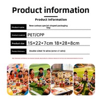 Sachet Doypack à fermeture éclair, imprimé animaux de dessin animé, transparent, refermable, à soufflet, en plastique octogonal, pour snacks, noix et aliments divers