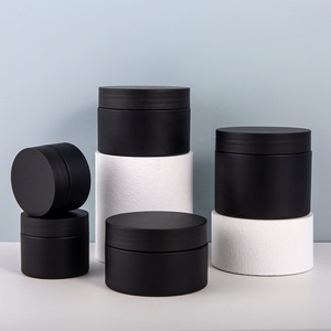 30ml 50ml Matte Black Containers <b>Plastic</b> PET Cosmetic Container <b>Jar</b> With Black Lid - Product Image 3