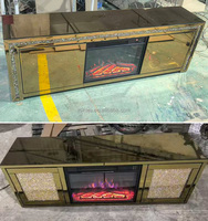 Meilleures ventes, support TV à effet de flamme simulée, centre de divertissement de luxe, console multimédia, table décorative, cheminée électrique en cristal