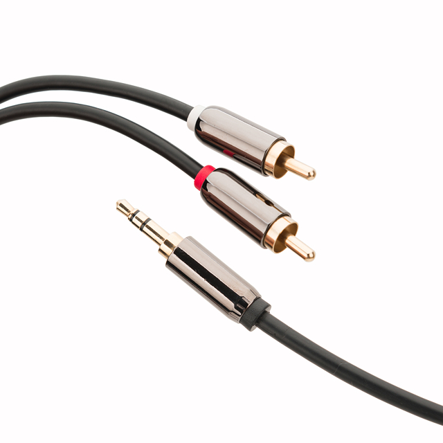 Aux 3.5mm Plug to 2*rca Plug Stereo Audio Cable for Cellphone and Mp3 Pc Mobile Phone Gaming Headphone Headset