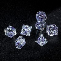 Dés à jouer RPG de qualité supérieure, personnalisés, à multiples faces, à bords tranchants, faits à la main, motif lune, en résine, pour Donjons et Dragons